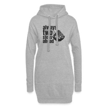 always two steps ahead - Hoodie-Kleid - Grau meliert - Vorne