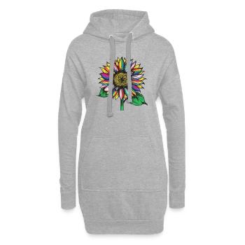lgbtq schwul lesbisch pride monat sonnenblume regenbogen - Hoodie-Kleid - Grau meliert - Vorne