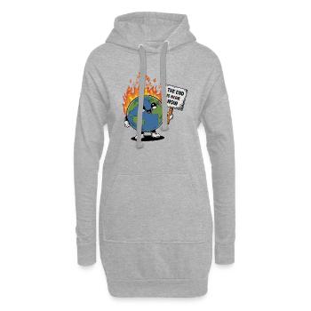 La fin est maintenant - Sweat-shirt à capuche long Femme - gris chiné - Devant