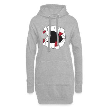 Vampir Zähne - Hoodie-Kleid - Grau meliert - Vorne