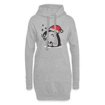 Capybara Weihnachten - Hoodie-Kleid - Grau meliert - Vorne