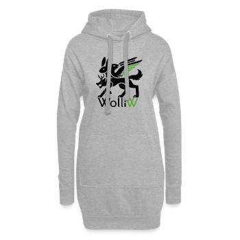 WolliW - Wolli Wolpertinger de Bavière - Sweat-shirt à capuche long Femme - gris chiné - Devant