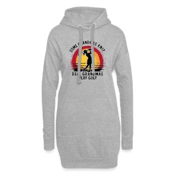 Golfende Großmutter – echte Power! - Hoodie-Kleid - Grau meliert - Vorne