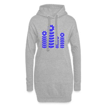 Beaucoup de jolies fleurs motif décoratif coloré belle - Sweat-shirt à capuche long Femme - gris chiné - Devant