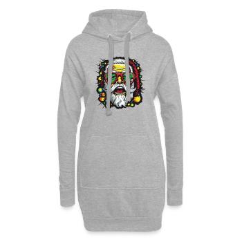 santa weihnachtsmann - Hoodie-Kleid - Grau meliert - Vorne