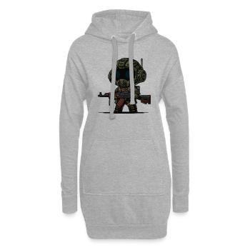 Petit soldat futuriste russe mignon - Sweat-shirt à capuche long Femme - gris chiné - Devant