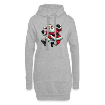 Père Noël - Sweat-shirt à capuche long Femme - gris chiné - Devant