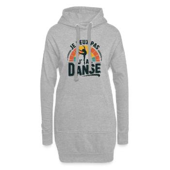 je peux pas jai danse vintage - Sweat-shirt à capuche long Femme - gris chiné - Devant