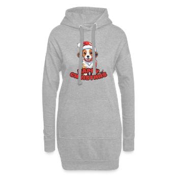 Happy Christmas - Hoodie-Kleid - Grau meliert - Vorne