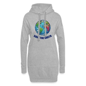 Planète Terre - Sweat-shirt à capuche long Femme - gris chiné - Devant