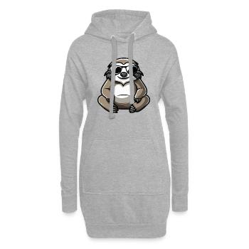 paresseux bande dessinée cool - Sweat-shirt à capuche long Femme - gris chiné - Devant