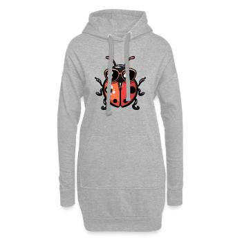 Marienkäfer Comic Cool - Hoodie-Kleid - Grau meliert - Vorne