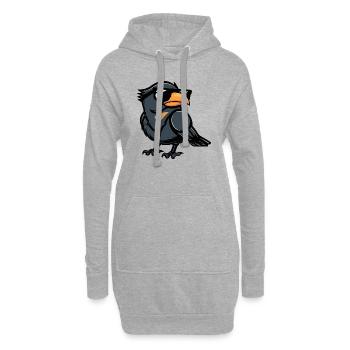 Rabe Krähe Comic Cool - Hoodie-Kleid - Grau meliert - Vorne