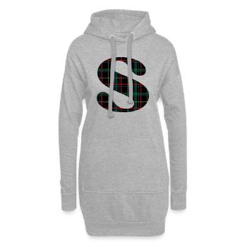 Schottisches Schottenkaro des Monogramms - Hoodie-Kleid - Grau meliert - Vorne