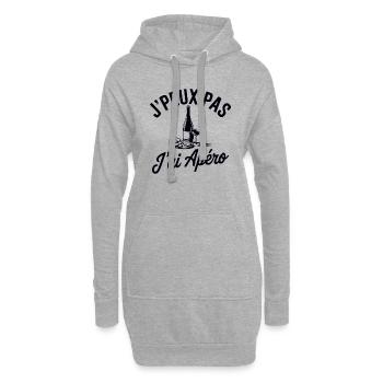 T-Shirt Ich kann nicht Apéro haben - Hoodie-Kleid - Grau meliert - Vorne