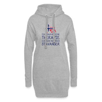 Ich brauche keine Therapie muss nur nach Stavanger - Hoodie-Kleid - Grau meliert - Vorne