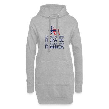 Ich brauche keine Therapie muss nur nach Trondheim - Hoodie-Kleid - Grau meliert - Vorne