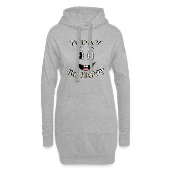 Happy Day Positivité et bonne humeur Inspirant - Sweat-shirt à capuche long Femme - gris chiné - Devant