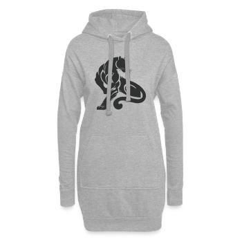 Panther Leopard - Hoodie-Kleid - Grau meliert - Vorne