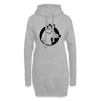 trou de renard roux renard sauvage animal peeps visage tête - Sweat-shirt à capuche long Femme - gris chiné - Devant