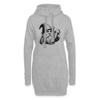 Gartenzwerg - Hoodie-Kleid - Grau meliert - Vorne
