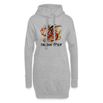 Dragon de Chine 1 - Sweat-shirt à capuche long Femme - gris chiné - Devant