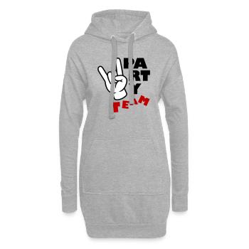 Équipe de fête drôle - Sweat-shirt à capuche long Femme - gris chiné - Devant