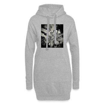 Tout entre nos mains - Sweat-shirt à capuche long Femme - gris chiné - Devant