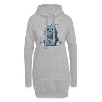 Nilpferd - Hoodie-Kleid - Grau meliert - Vorne