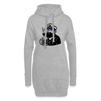Capitaine Bière - Sweat-shirt à capuche long Femme - gris chiné - Devant
