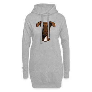 Galgo Español Portrait de tête - 20250604 - Sweat-shirt à capuche long Femme - gris chiné - Devant