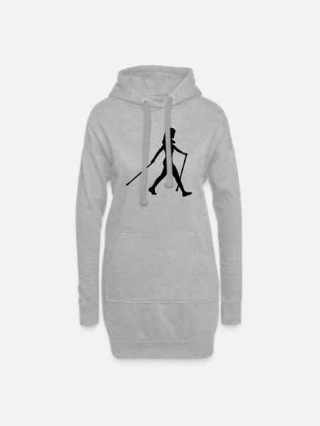 Nordic Walking - Hoodie Dress - heather grey