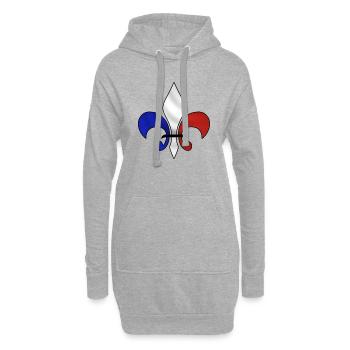 france - Sweat-shirt à capuche long Femme - gris chiné - Devant