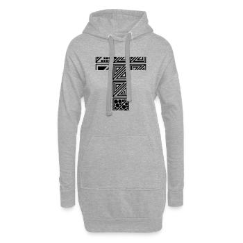 Buchstabe T - Hoodie-Kleid - Grau meliert - Vorne