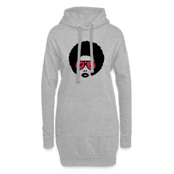 afro girl 2farbig - Sweat-shirt à capuche long Femme - gris chiné - Devant