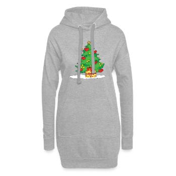 Christmas Tree - Sweat-shirt à capuche long Femme - gris chiné - Devant