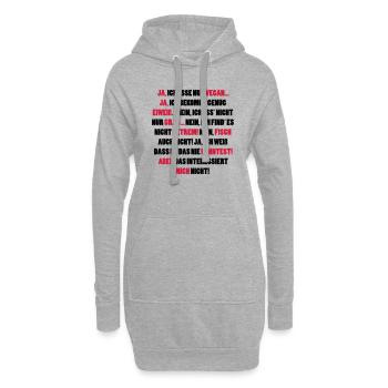 Ja, ich esse nur Vegan - Veganer Sprüche - Hoodie-Kleid - Grau meliert - Vorne