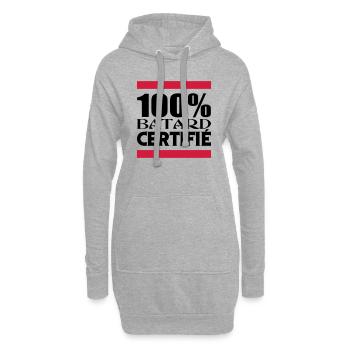 100% BATARD CERTIFIE - Sweat-shirt à capuche long Femme - gris chiné - Devant