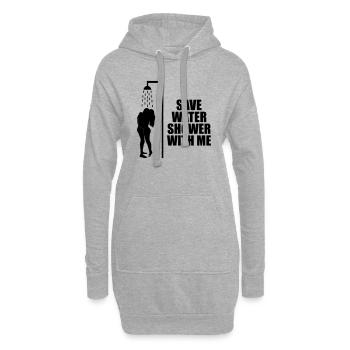 Save water shower with me - Hoodie-Kleid - Grau meliert - Vorne