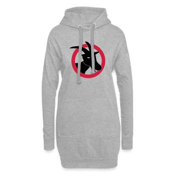 Attention chèvres - Sweat-shirt à capuche long Femme - gris chiné - Devant