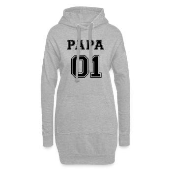 Daddy 01 - Bester Papa Weihnachten Geschenk Vater - Hoodie-Kleid - Grau meliert - Vorne