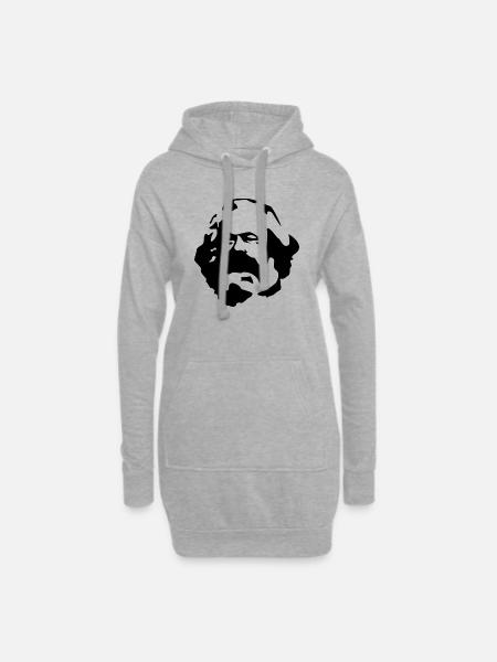 Karl Marx - Hoodie-Kleid - Grau meliert