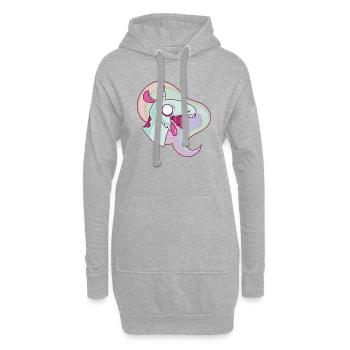 Grim Das Einhorn - Hoodie-Kleid - Grau meliert - Vorne