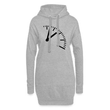 Zeit, Uhr - Hoodie-Kleid - Grau meliert - Vorne