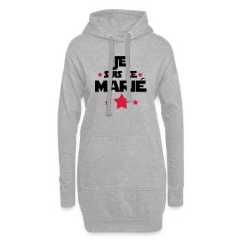 JE SUIS LE marié,citations,message - Sweat-shirt à capuche long Femme - gris chiné - Devant