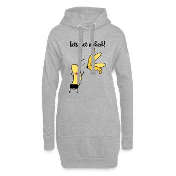 lets get naked - funny banana - Hoodie-Kleid - Grau meliert - Vorne