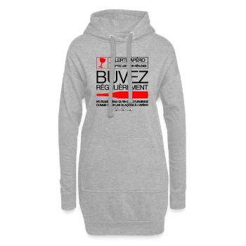 "Alerte apéro" t-shirt humour apéro - Sweat-shirt à capuche long Femme - gris chiné - Devant