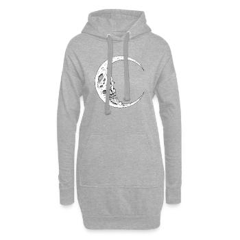 Totenkopf Mond - Hoodie-Kleid - Grau meliert - Vorne