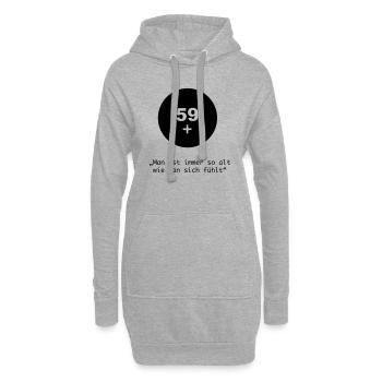 59+ neuundfünzig - Hoodie-Kleid - Grau meliert - Vorne