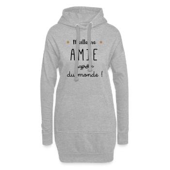 Meilleure Amie du monde vecteur - Sweat-shirt à capuche long Femme - gris chiné - Devant